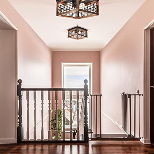 image for J JACKCUBE DESIGN Modern Farmhouse Two-Light Flush Mount Ceiling Light