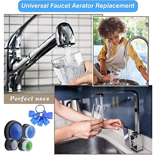 12Pcs Cache Aerator, 5 Sizes Faucet Aerator Key Removal Wrench, Replacement Cache Aerator For Sink M16.5 18.5 21.5 24 Mm Tap Aerators Flow Restrictor #TOP5
