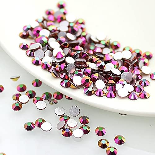 Rainbow Ab Ss4-Ss30 3D Nails Art Tips Glass Rhinestone Flatback DIY Nail Deco Beads Not Hotfix Use Glue Wedding Deco