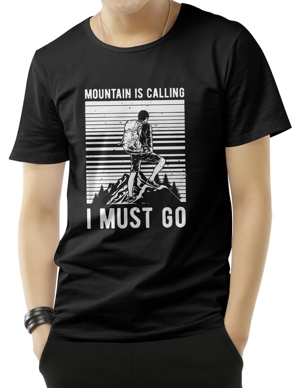 KAPTOMen's Adventure Graphic Printed T-Shirt - 100% Cotton, Regular Fit, Round Neck, Half Sleeves