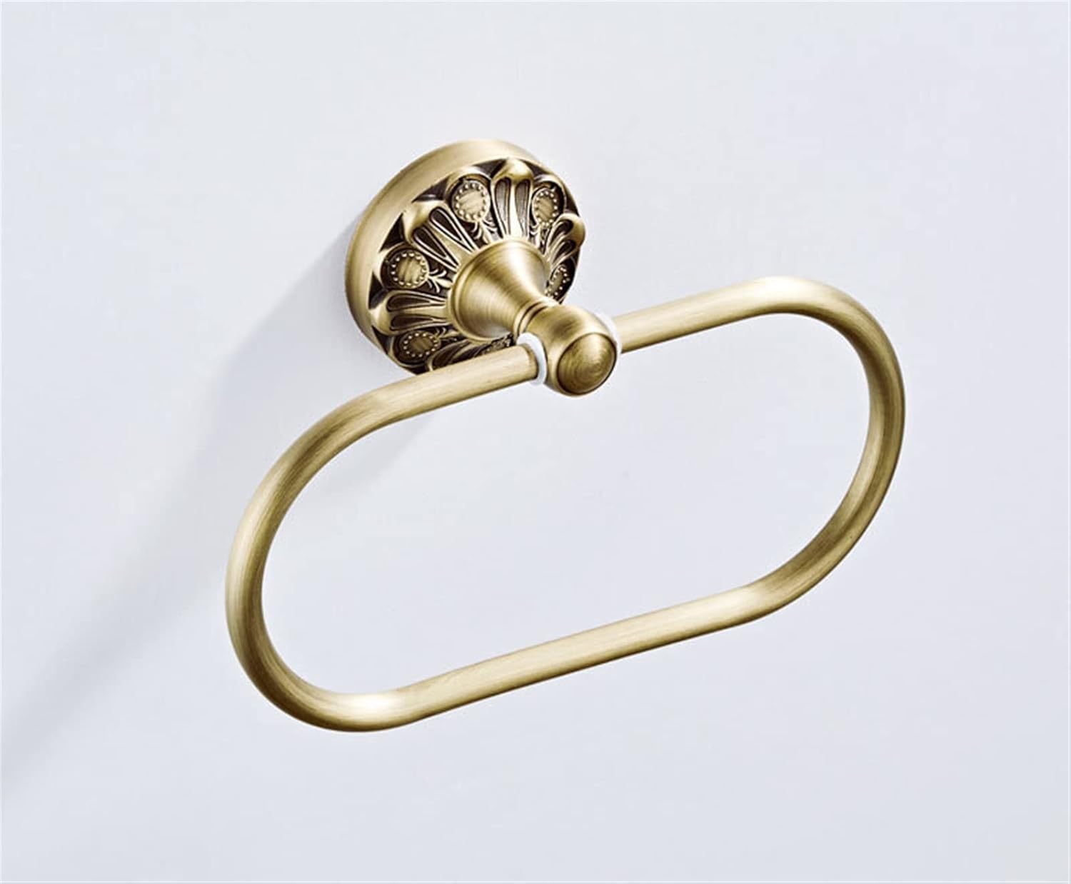 Towel Rings Antique Towel Ring Vintage Brass Luxury Bronze Bathroom Bath Holders Wall Mounted Towels Hanger for Kitchen Accessory(Black)