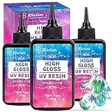 JDiction UV Resin, 300g High Gloss Clear Solar Cure Sunlight Activated Glue Hard UV Resin Kit for Jewelry Making, Casting and Coating, DIY Crafts, Resins Art Supplies