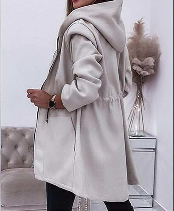 ULLiaN Womens Fleece Jacket Oversized Full Zip Hoodies Lightweight Windbreaker Comfortable Drawstring Open Front Coats2