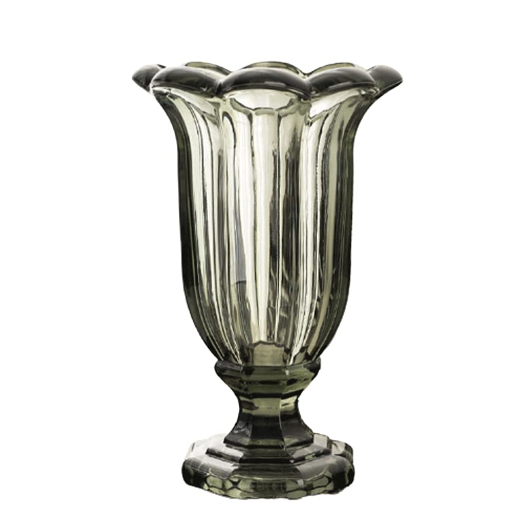 Ngdfgr Grey Vase Glass Flower Vases For European Style Terrarium Decor Home Office Wedding Party Gift Table Centerpieces Decorative Minimalism ( M),-M
