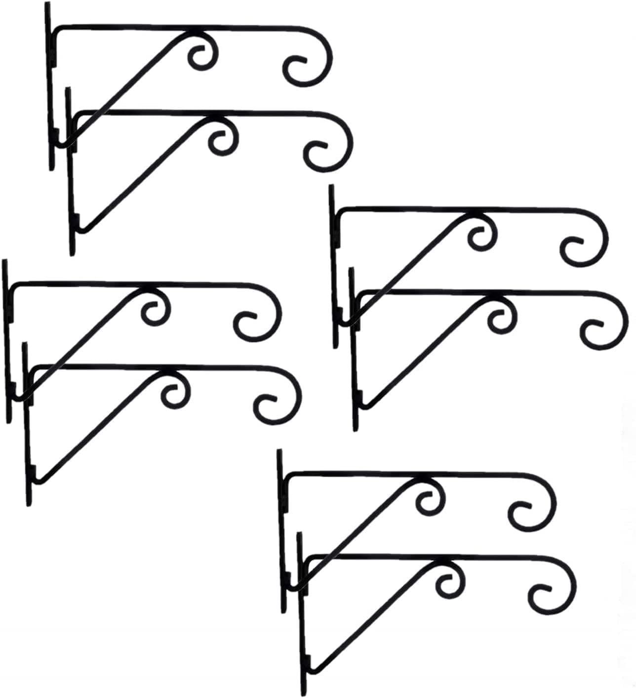 IND FIRST CHOICE Metal Wall Hook Hanging Plant Bracket | Decorative Straight Plant Hanger for Pots, Bird Feeders, Planters, Lanterns, Cotton, Wind Chimes Indoor Outdoor, Black (Medium, 10)-image-43