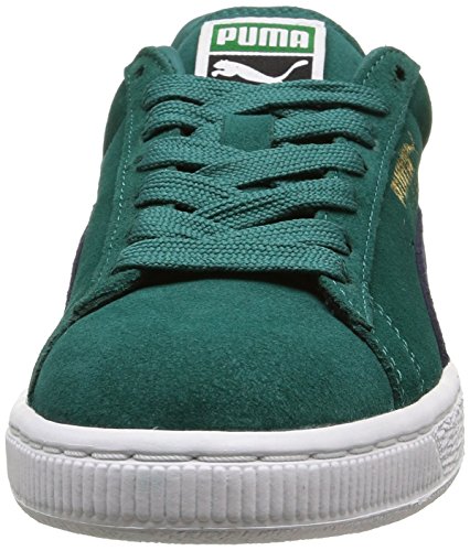 Image of PUMA Women's Classic+ Suede Low-Top Sneakers, Storm Peacoat White, 7.5 US