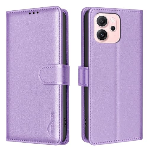 Étui en cuir Moto G34 violet pour sorties citadines avec rabat souple