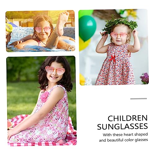 Homoyoyo 1Pair Heart Shape Frameless Sunglasses for Stylish Gradient Color Eyewear for Birthdays and Special Occasions Durable Material Fun Fashion Accessory for Boys4