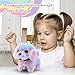 Easfan Walking Puppy Stuffed Animal Interactive Rainbow Dog Barking Tail Wagging Head Nodding Educational Plush Toy Easter Christmas Birthday Gifts for Toddlers Kids Girls, 7
