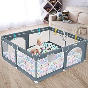 YiiMee Baby Playpen, 71×59 inch Play Pens for Babies and Toddlers, Play Yard for Babies, Kids Play Pen for Outdoor…