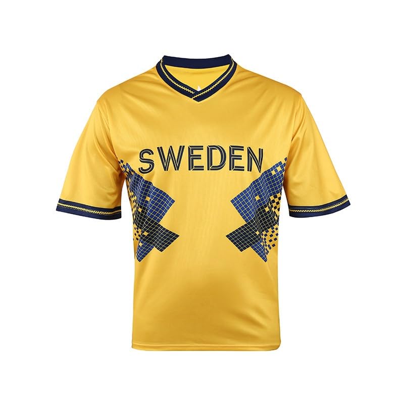 Solastride 2026 Men's Football Jersey National Team Home Jersey Fan Version Soccer Jersey Supports Multiple Teams in Europe/America/Asia/Africa(Sweden,L)