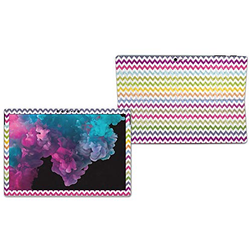 Image of MightySkins Carbon Fiber Skin for Microsoft Surface Pro 6 - Rainbow Chevron | Protective, Durable Textured Carbon Fiber Finish | Easy to Apply, Remove, and Change Styles | Made in The USA