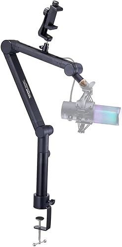 VEVOR Brazo de brazo de micrófono, soporte de micrófono ajustable con gestión de cables, abrazadera de montaje de escritorio, barra de extensión