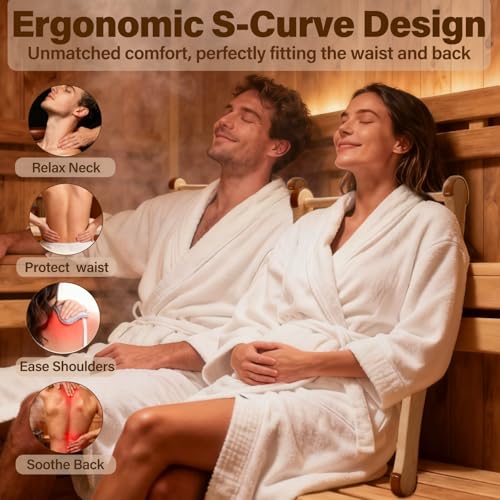 Zelmor Wooden Sauna Backrest – Non-Slip Infrared Sauna Back Rest Accessories