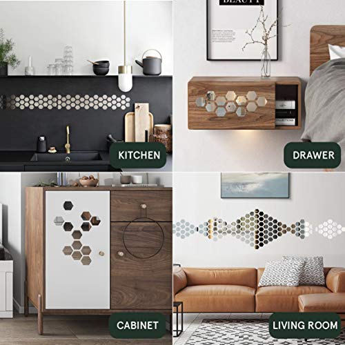 BESPORTBLE 12 Pcs Adesivos de Parede de Espelho Hexagonal AcrÃ­lico Adesivos de Parede ArtÃ­sticos M