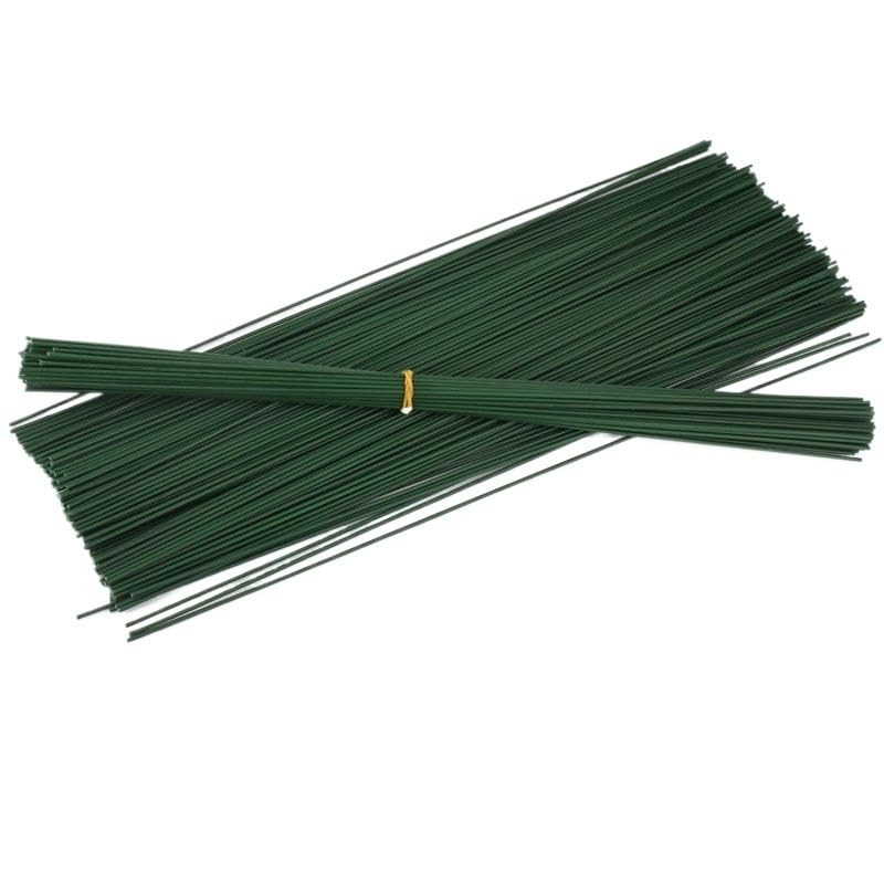 Palo de flores artificiales verdes de 25cm para accesorios de flores de ganchillo DIY 100 uds
