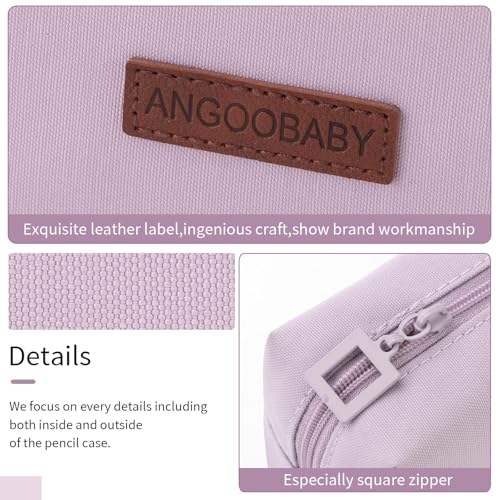 ANGOOBABY Small Pencil Case Student Pencil Pouch Coin Pouch Cosmetic Bag Office Stationery Organizer for Teen School-Purple