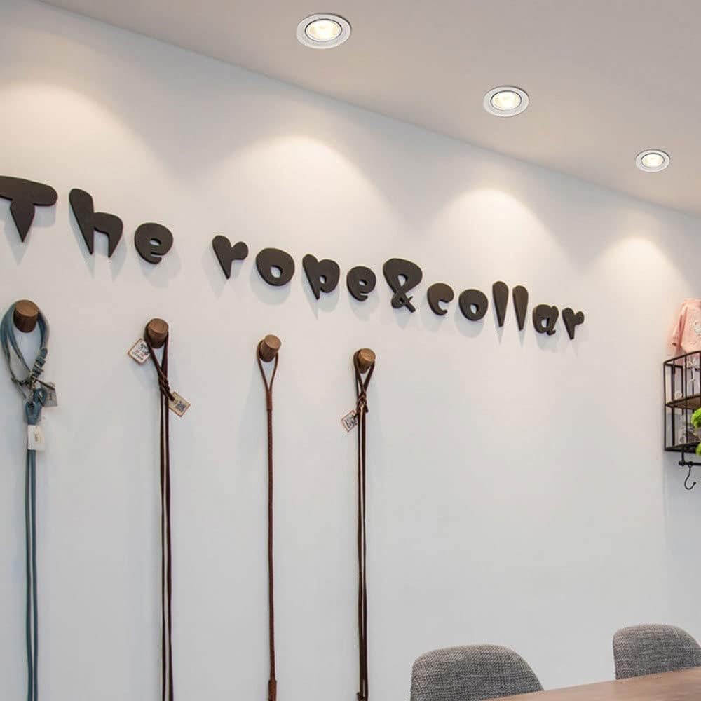 Downlights Ceiling,5W Led Spotrotatable Recessed Ceiling Downlight, 3000K Round Panel Wash Wall Lamp,Energy Saving Downlighters, for Bathroom Bedroom Decorationing Fixtures