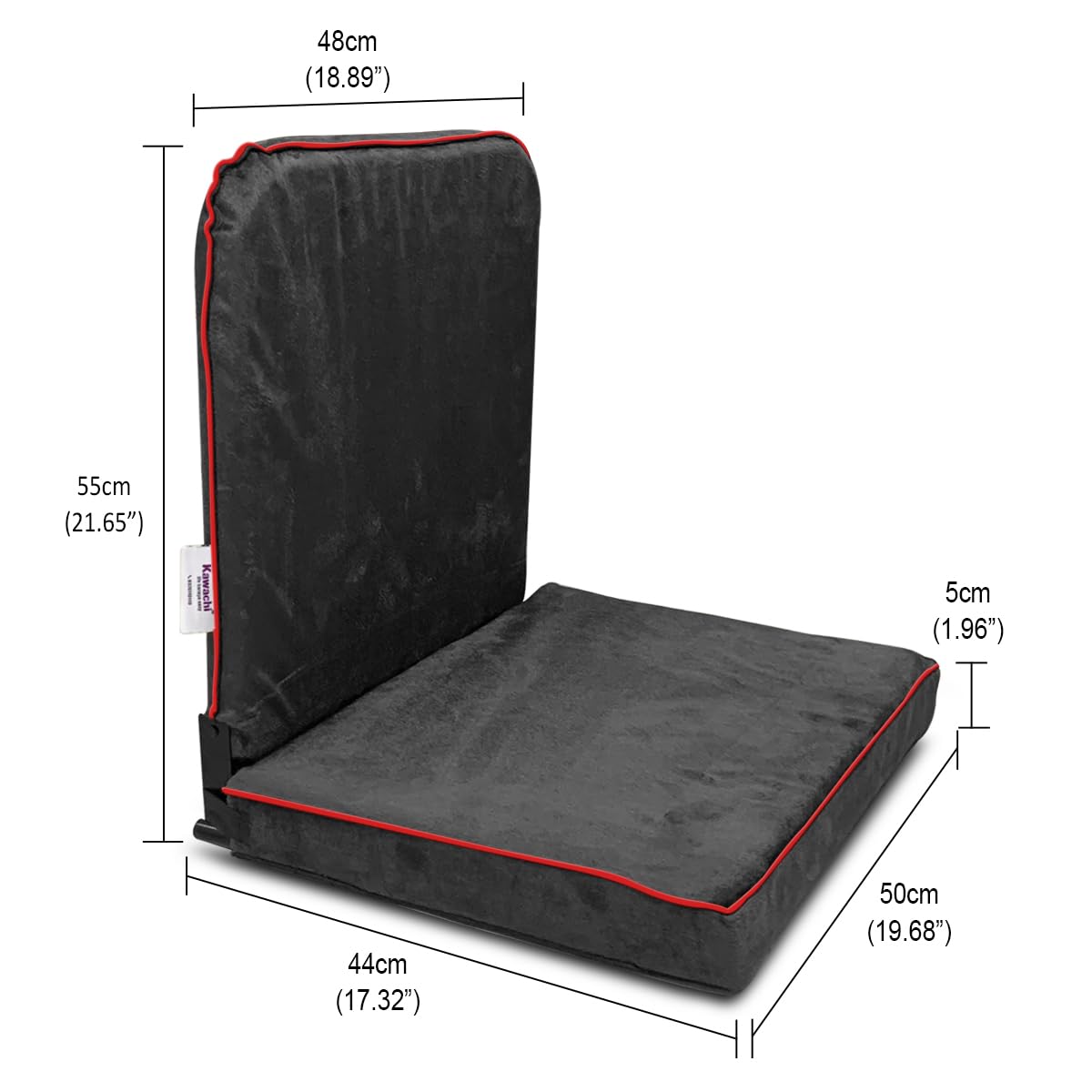 Kawachi Back Support Portable Relaxing Folding Yoga Meditation Floor Chair (Dark Grey) 4