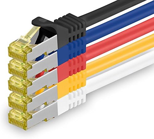 Cat.7 kabel sieciowy 5 m 10 kolorów 10 sztuk Cat7 kabel Ethernet kabel sieciowy LAN kabel surowy 10 Gb s SFTP PIMF LSZH zestaw kabel krosowy z wtyczką Rj 45 Cat.6a