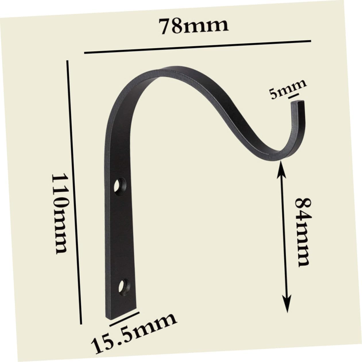 Strong Metal Hooks for Flower Baskets Wall Coat Hanger Brackets Plant Hooks Hangers Black