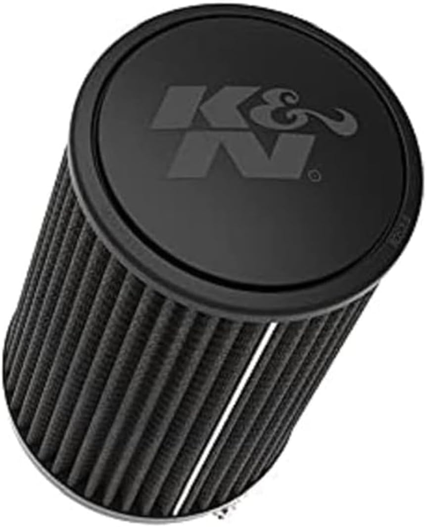 K&N Dryflow Lifetime Universal Clamp-On Air Filter: Dry Synthetic, Washable, Oil-Free: Flange Diameter: 4 In, Filter Height: 9 In, Flange Length: 1.5 In, Type: Dry Synthetic, RU-3112HBK