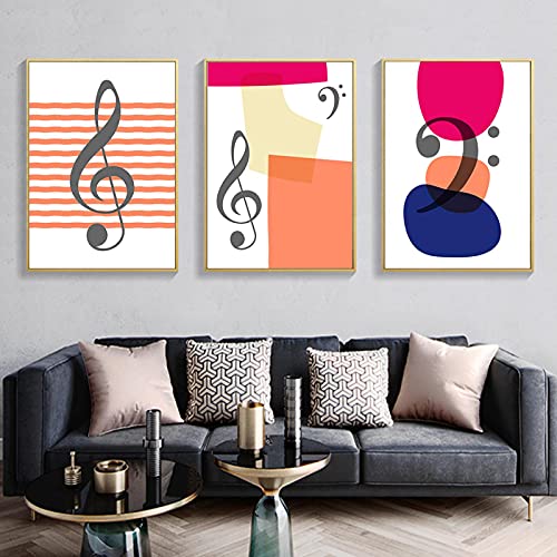 Décor de salon contemporain triptyque musical sur toile 70x100 cm