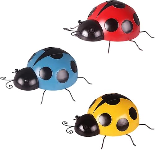 3 piezas de mariquita artificial, mariquita simulada, mariquita, jardín, mariquita, mariquita, pared, mariquita, al aire libre, arte de pared de