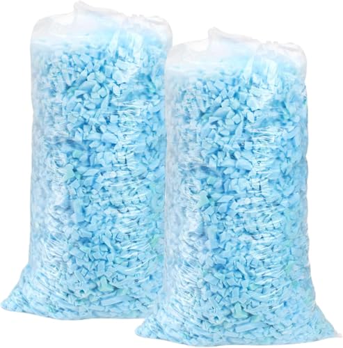 Hiceeden 4.5KG Shredded Memory Foam Filling, Bean Bag Filler with Gel, Soft and Comfortable Pouf Pillow Foam Stuffing for Ottoman, Cushion, Dog Bed, Couch, Blue