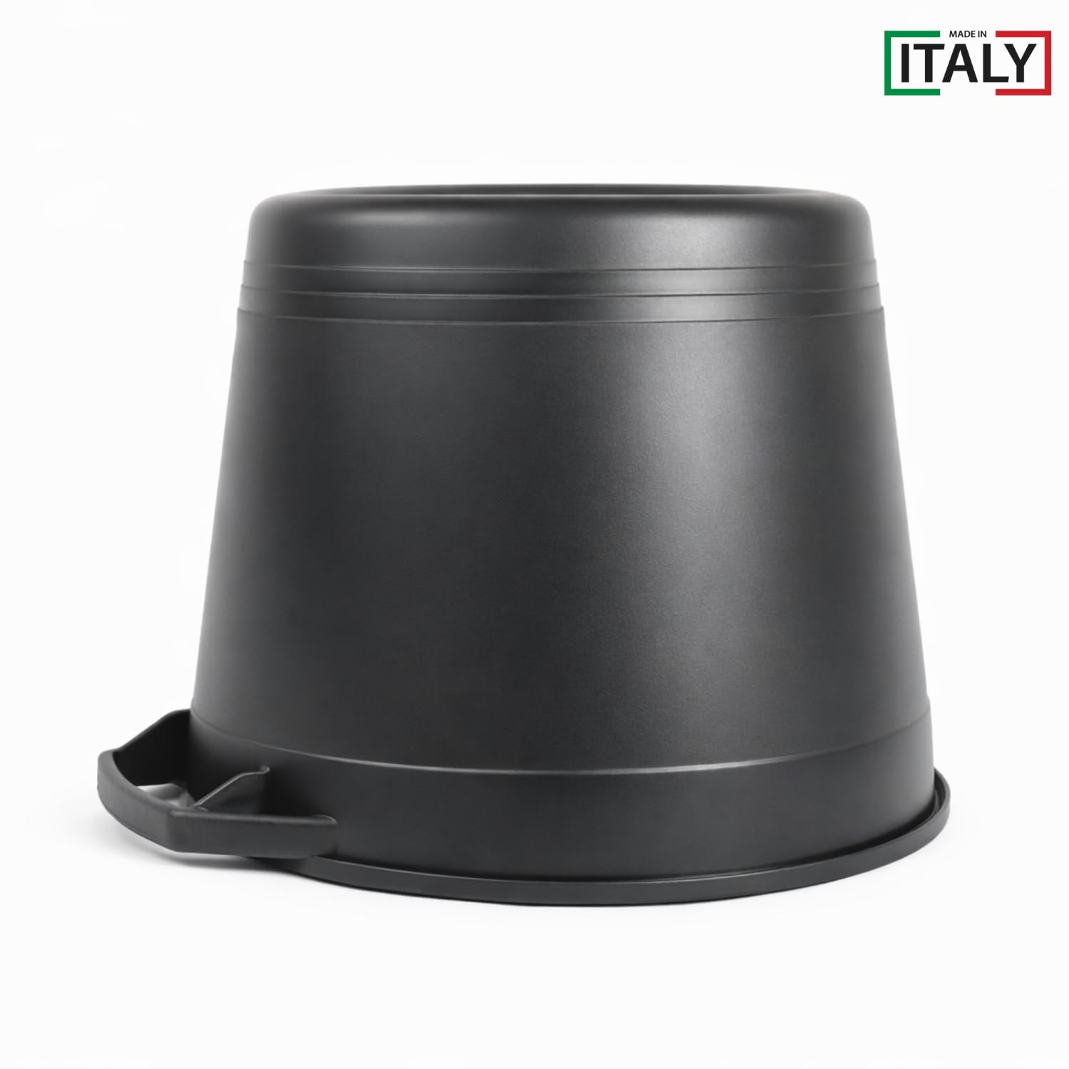 MOHOME Mastello Multiuso PVC Secchio Nero Made in Italy Cassa Macerie Malta Calcinacci Tinozza per Edilizia Set da 10 Capacità 45 Litri Impilabile Doppio Manico Resistente Cantiere Giardino Casa