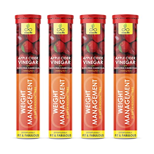 Image of svaa.life 1000mg Apple Cider Vinegar (ACV) Effervescent Tablets-Apple Flavour- with Garcinia Cambogia, Pomegranate, B6 & B12 for Weight Management & Improving Gut Health | One per day (84 tablets)