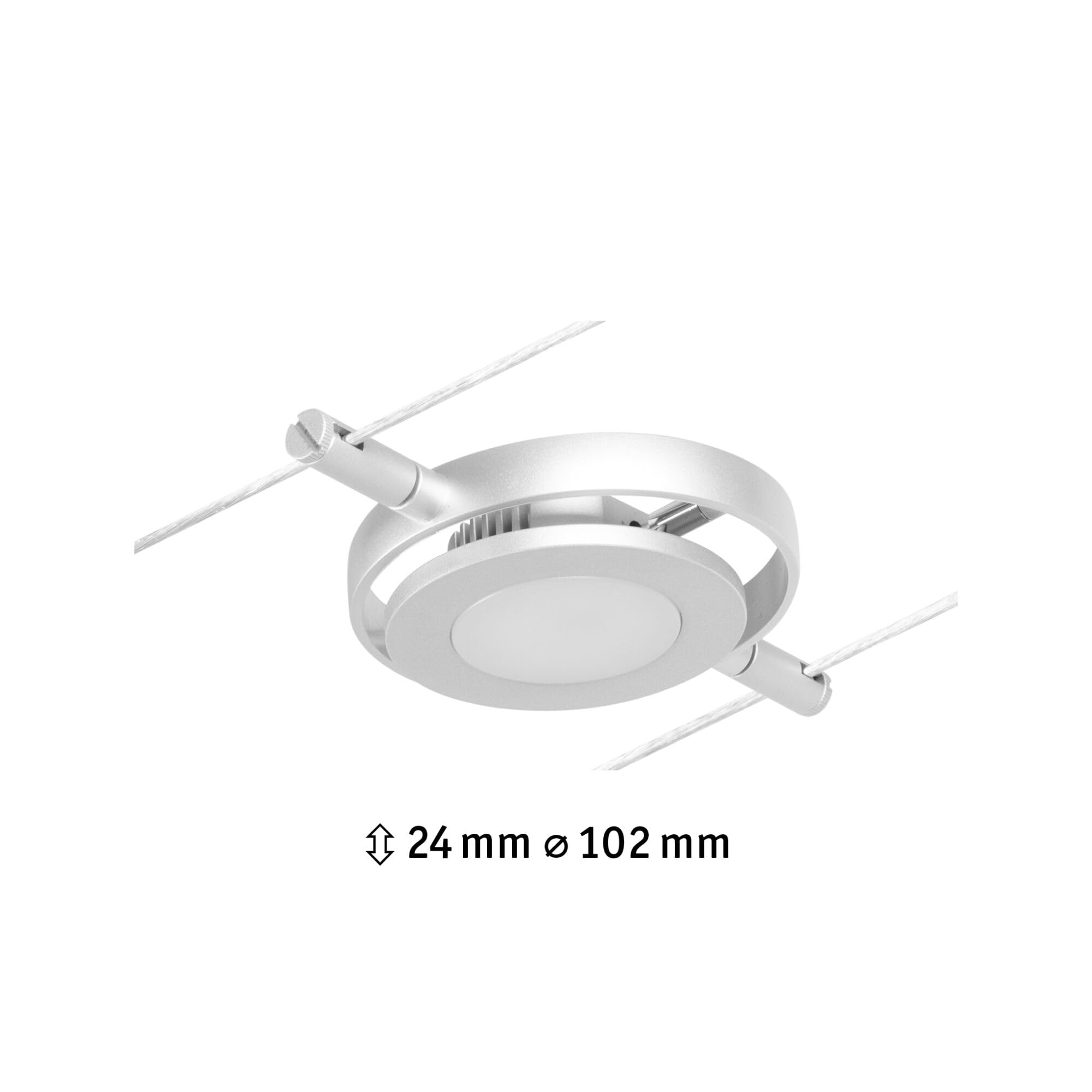 Paulmann CorDuo 94415 - Faretto LED RoundMac DC con 1 x 4,5 Watt espandibile cromato opaco, fune metallica cromata 3000 K