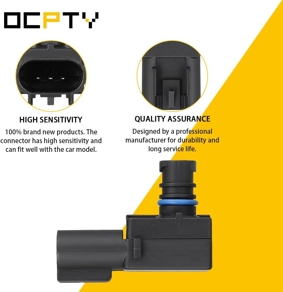 OCPTY Manifold Absolute Pressure Sensor Map Sensor Replacement 5033310AC 56028562AB Map Sensor OEM for Dodge for Ram 1500 5.7 Charger for Durango for Jeep Wrangler Grand for Cherokee 2005-2018