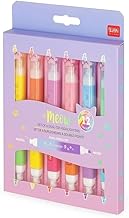 Legami - Set of 6 Highlighters Double Tip Pastel and Neon, Meow, 6 Pieces, 12 Colours (1 Pack)
