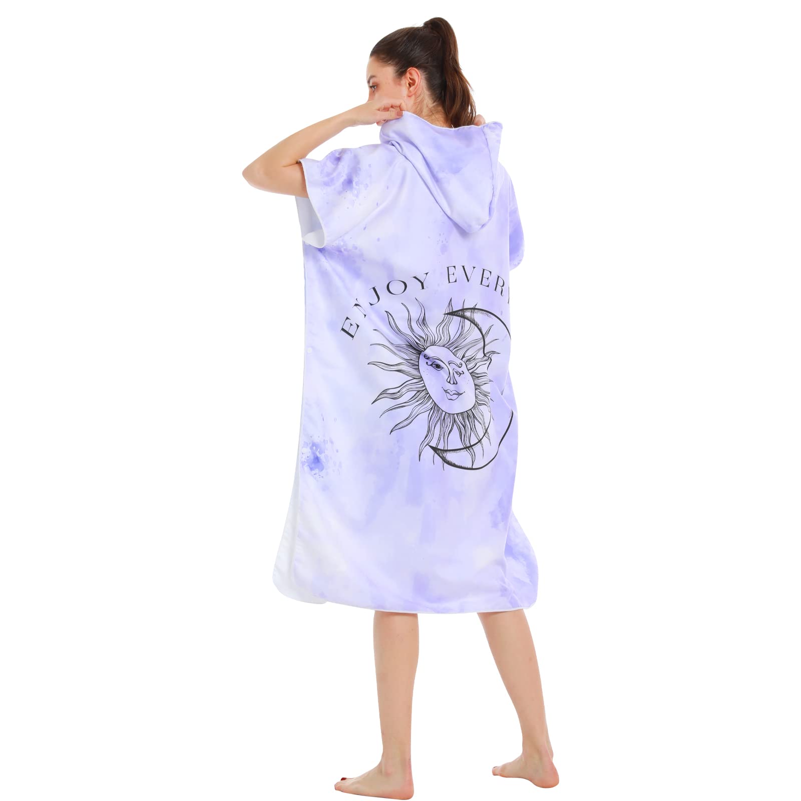 LumiSyne Changement Peignoir De Bain à Capuche Homme Femme Surdimensionnées Surf Poncho Microfibre Serviette Séchage Rapide Peignoir De Piscine Serviette De Sport Compacte Natation Surf Plage Plongée