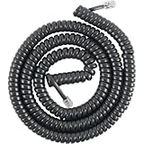 RiteAV - 50ft Phone Modular Telephone LINE Coil HANDSET Cord Black