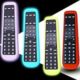 4Pack Case Cover for AT&T TV Now DirecTV Receiver Remote Voice Control C71KW, Battery Cover Silicone Skin Sleeve Glow in The Dark Green Red Purple and Blue