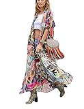 kimono cardigan forever 21 Tamaño: Talla única que se adapta a la mayoría de la gente, largo, corte holgado, estampado floral, a rayas, tipo kimono, cárdigan, blusa, parte de arriba, prenda exterior.