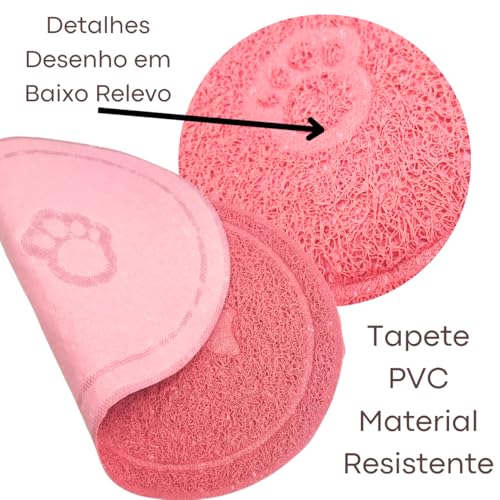 Tapete Pet em PVC, Jogo Americano, Tapete Pet para Comedouro e Bebedouro, Caixa de Areia, Gatos e Ca