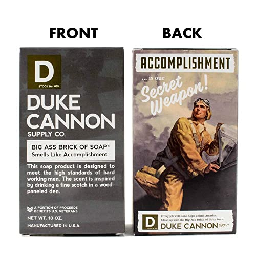 Duke Cannon Supply Co. Big Ass Brick Of Soap Bar For Men Wwii Collection Smells Like Accomplishment (Bergamot & Black Pepper) Multi-Pack - Superior Grade, Extra Large, All Skin Types, 10 Oz (3 Pack) #TOP4