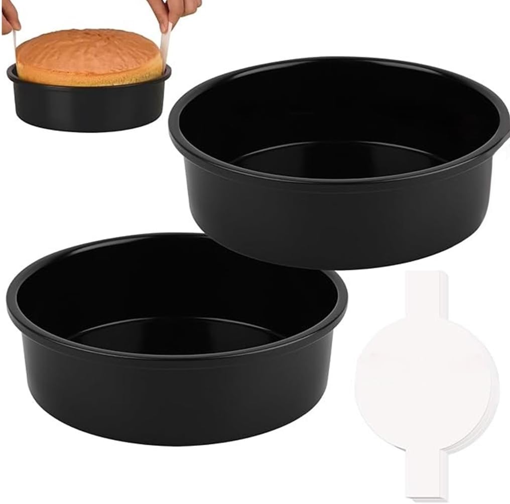 Multifuntional Cake Baking Molds Round Cake Pans Round Baking Pans Stainless Steel Texture Suitable for Kitchen Baking
