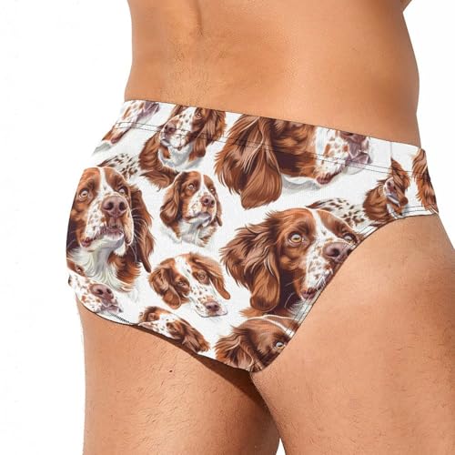 Brittany Spaniel Dog Novelty Men's Brief Swimwear Pants Swimming Trunks Beach Shorts Underwear3