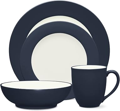 Noritake Colorwave Navy 4-Piece Rim Place Setting, Service for 1