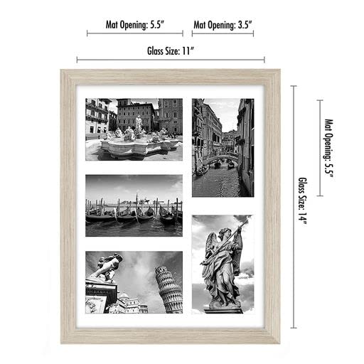 Americanflat 4x6 Collage Picture Frame with Shatter-Resistant Glass - Fits Five 4x6 Photos or Use as One 11x14 Picture Frame - Signature Collection - Collage Frames for Wall Display - Driftwood by Americanflat - Image 2