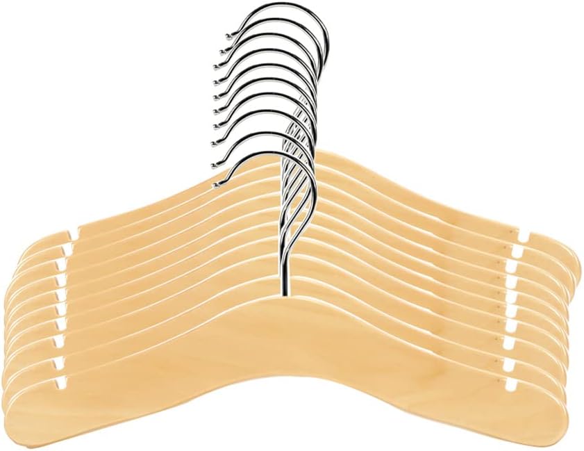 Coat Hangers Baby Hangers for Clothes Pack of 10 Space Saving Wooden Clothes Hangers Non-Slip Coat Hangers Ideal for Kids Skirt Hangers