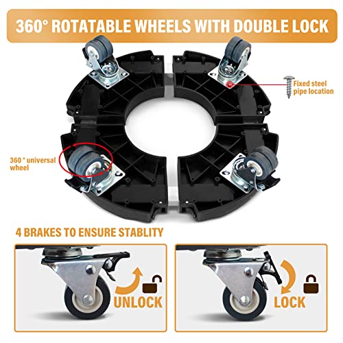 Dofimate 2 Pack Rolling Plant Stand With Wheels,15-21’’Adjustable Heavy Duty Plant Caddy With Wheels For Indoor Outdoor Planter Dolly Lockable #TOP1