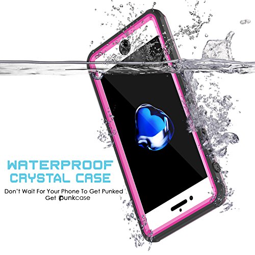 Punkcase For Iphone 7/7S Waterproof Case [Crystal Series] Protective Ip68 Certified Cover W/Attached Screen Protector - Dustproof, Shockproof, Snowproof - Ultra Slim Fit For Iphone 7S/7 [Pink] #TOP1