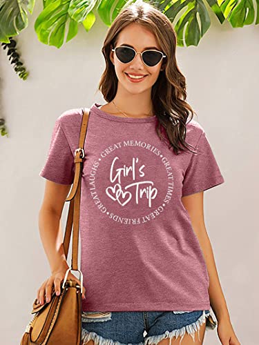 Image of Girls Trip Shirts for Women 2026 Girl Vacation Weekend Matching Tshirts Summer Vacay Mode Graphic Tees