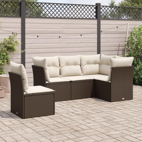 Gaseeto Polyrattan Gartenlounge ohne Stauraum Rattan Lounge Sitzgruppe...