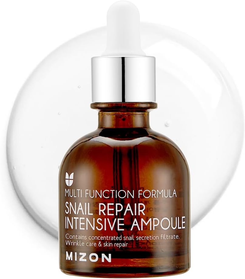 MIZON Snail Repair Intensive Ampoule, Snail Mucin Extract, Safe Formula, Fine Wrinkle Care 30ml
